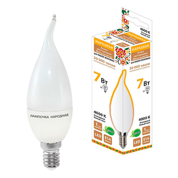 Лампа светодиодная TDM WFС37-7 Вт-230 В-4000 К–E14 Народная - Светильники - Лампы - Магазин электрооборудования Проф-Электрик